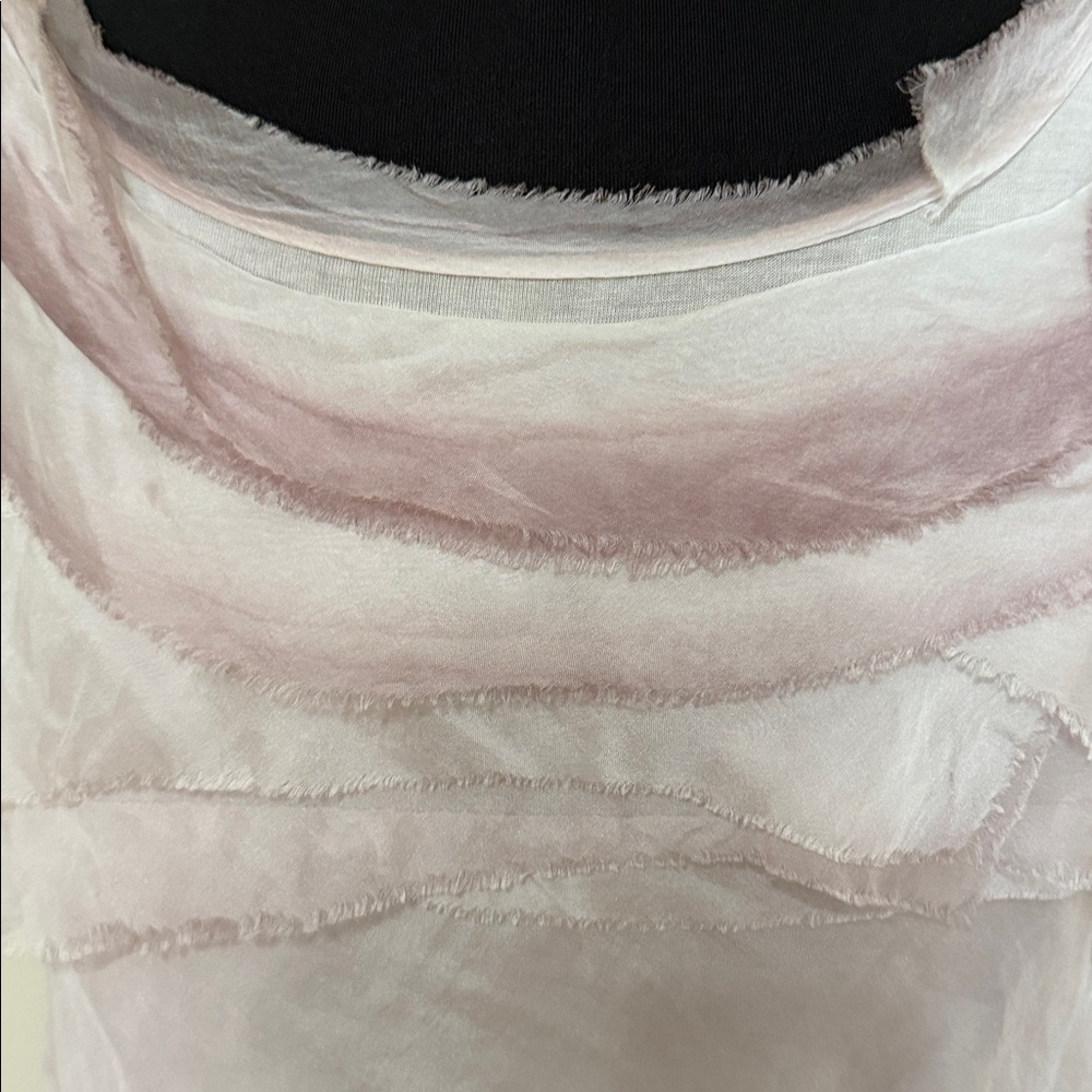Women’s Layered Light Pink Stretch Chiffon Top - Women’s L - Picture 2 of 3